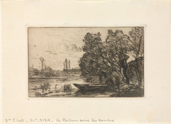 Ville D’Avray: Boat Under the Willows (Morning Effect)