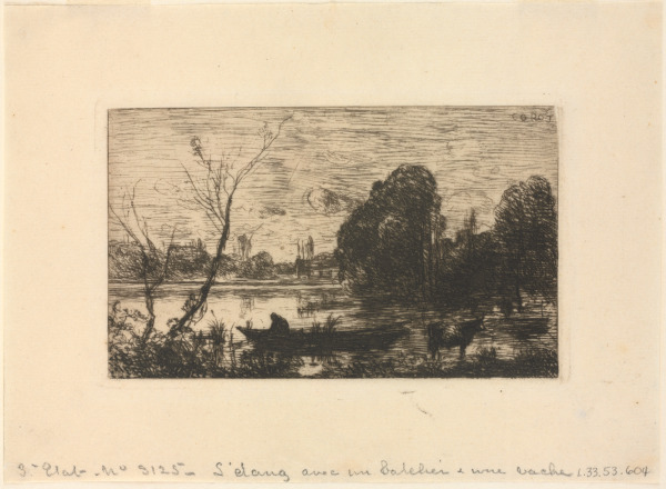 Ville D’Avray: Boatman on Pond (Evening Effect)