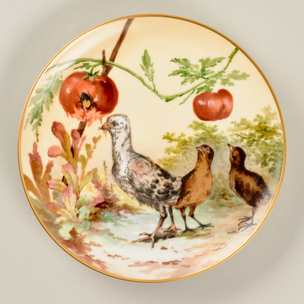 "CHICKENS IN A GARDEN" DINNER PLATE