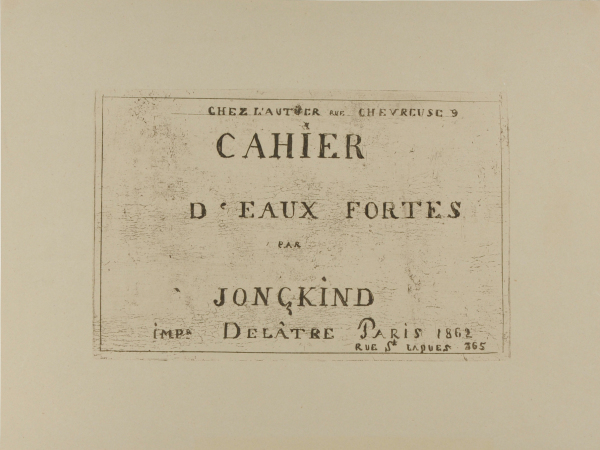 Cover from the series “Cahier de six eaux-fortes, vues de Hollande”