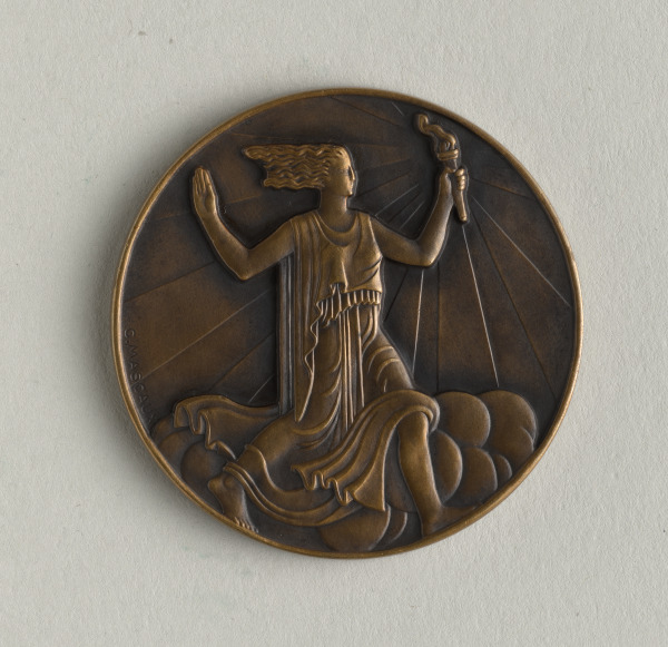 "WOMAN WITH TORCH OR CIVILIZATION" MEDAL