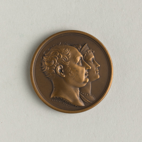 "THE KING AND QUEEN OF BAVARIA VISIT THE MINT OF MEDALS IN FEBRUARY 1810" MEDAL