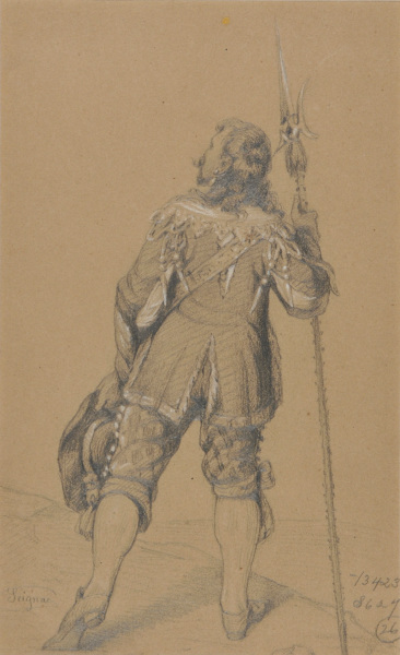 Soldier in 17th Century Costume, as Seen from the Back
