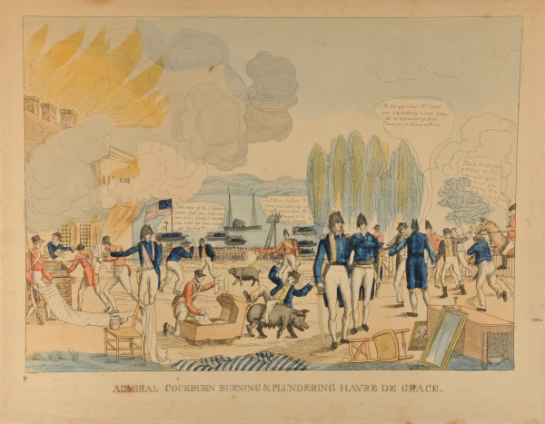 Admiral Cockburn Burning and Plundering Havre de Grace