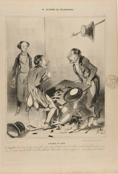 5 O'CLOCK IN THE EVENING. MR. COQUELET, YOU ARE A UNSOCIAL BEING, CONSPIRING WITH YOUR DOG. TWICE NOW I'VE HAD 149 POINTS, AND HE'S JUMPED UP ON THE TABLE AND MIXES UP EVERYTHING. YOUR DOG IS AN ACCOMPLICE! AN YOU ARE AN OLD CHEAT.