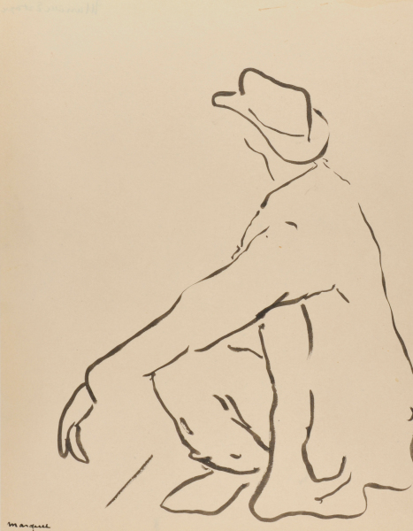 SEATED MAN, FACING LEFT