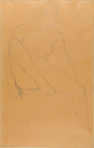 SEATED FEMALE NUDE, LOOKING TO THE RIGHT