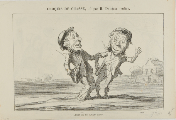 HAVING HAD ONE TOO MANY, TOASTING ST. HUBERT.