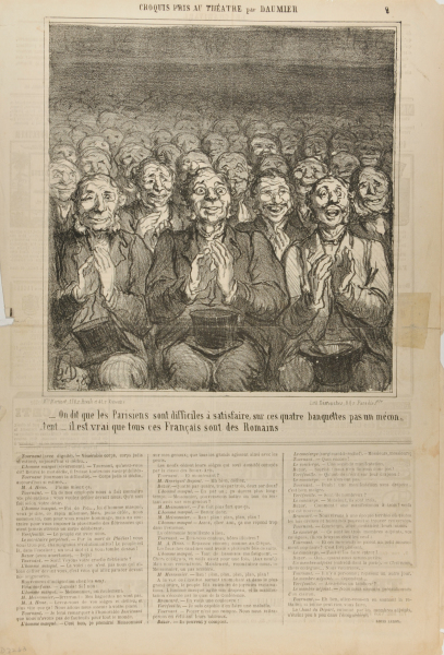 WHO SAYS, PARISIENS ARE NEVER SATISFIED! NOT ONE DISSATISFIED VISITOR IN THE FIRST FOUR ROWS. IT'S TRUE, ALL FRENCHMEN ARE ROMANS.