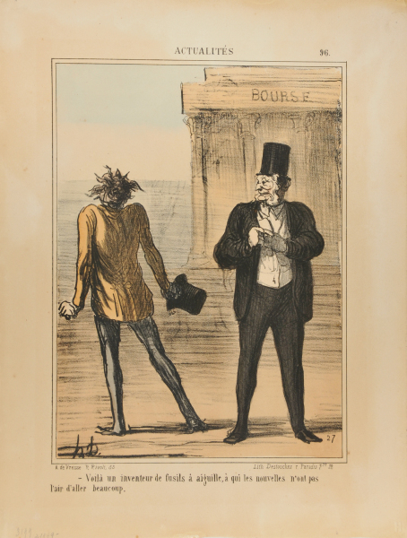 AND HERE WE SEE THE INVENTOR OF THE NEW PIN-GUN. THE LATEST NEWS REALLY DON'T SEEM TO GO DOWN WELL WITH HIM.