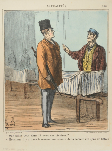 WHAT ARE YOU DOING HERE WITH THESE STRETCHERS? - MONSIEUR, A REUNION OF THE LITERARY SOCIETY IS TAKING PLACE IN THIS HOUSE.