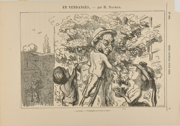 IN ASNIÈRES. - HARVESTING HIS WINE WITH THE FAMILY.