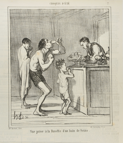 VIEW TAKEN AT THE REFRESHMENT STAND OF A BATH ON THE SEINE.