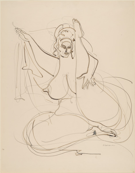 SEATED FEMALE NUDE WITH UPLIFTED LEG