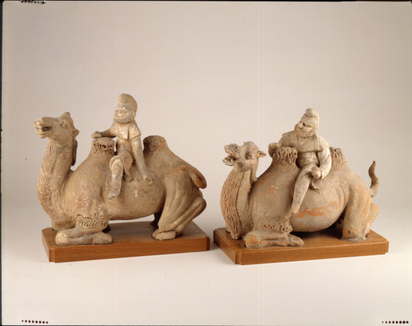 Two Camels with Sogdian Riders