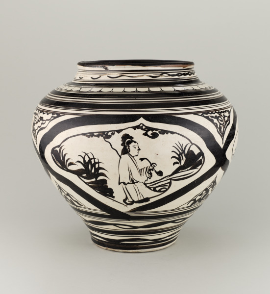 Cizhou Wine Jar with Buddhist, Daoist and Confucian Decoration