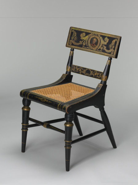 SIDE CHAIR DECORATED WITH A PORTRAIT OF LAFAYETTE