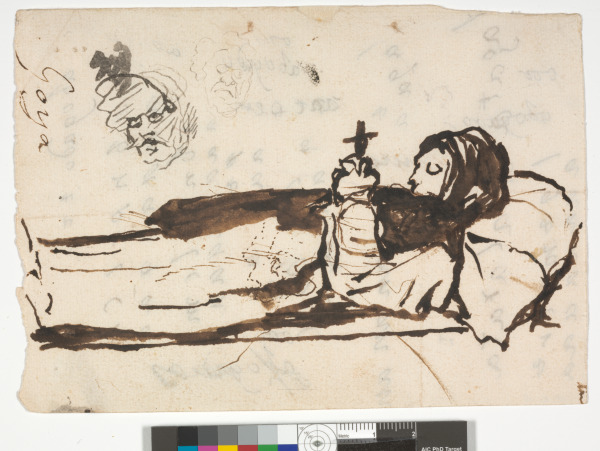 Reclining Monk with Crucifix