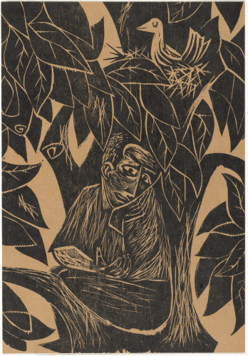 Man and Bird in Landscape