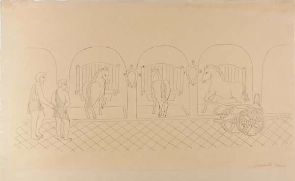 PHAETON AT THE STABLES. PRELIMINARY DRAWING FOR JOSEPH GAVORSE, 'THE STORY OF PHAETON, SON OF APOLLO'