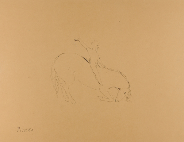 Kneeling Horse with Rider