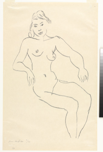 SEATED NUDE, DARK HAIR