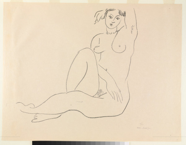 SEATED NUDE, LEFT ARM ON HEAD