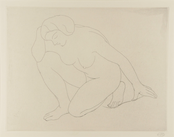 Nude Kneeling on Left Knee