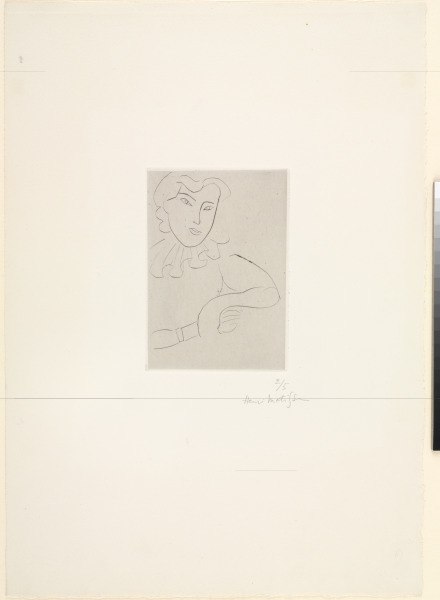 YOUNG WOMAN WITH COLLAR, HANDS CROSSED