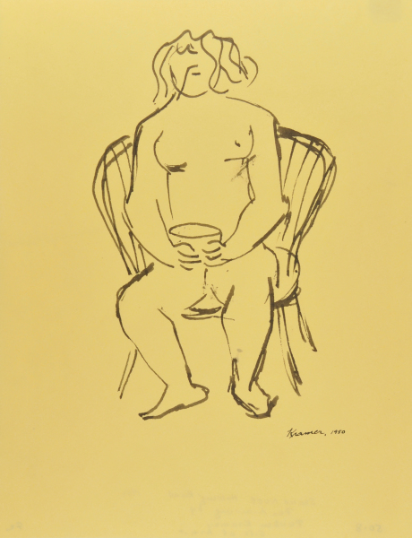 Seated Nude Holding Bowl