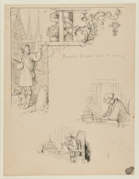 BEMOOSTER BURSCHE ZICH' ICH AUS.. (HUNTER ADDRESSING A LADY ON A BALCONY)