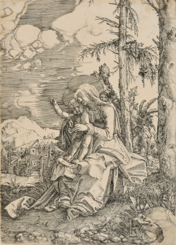 THE VIRGIN WITH THE BLESSING CHILD IN A LANDSCAPE