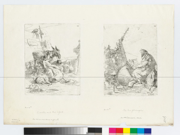 A MOTHER AND TWO INFANTS (LEFT); THE LONE PHILOSOPHER (RIGHT)