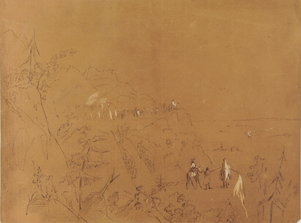 Western Scene of Indians on Horseback
