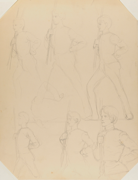 Sketches of a Young Man with a Staff