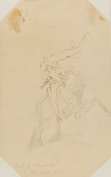 Double-Sided Sketch: Luck of Edenhall (recto); Profile, Portrait and Anatomical Sketches.