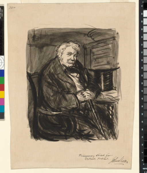 PRELIMINARY DRAWING FOR THE ETCHED PORTRAIT OF CHARLES PAUL DE KOCK