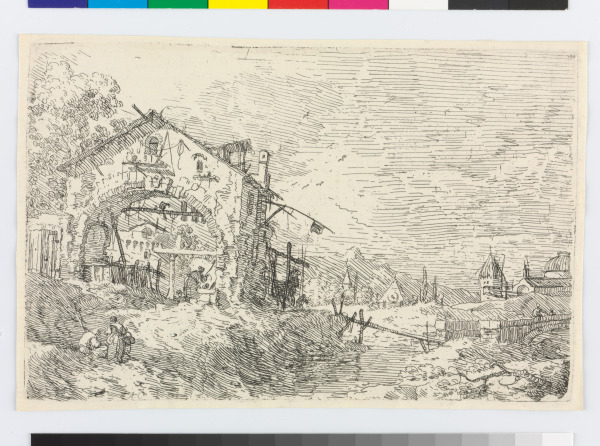 LANDSCAPE WITH A WOMAN AT A WELL