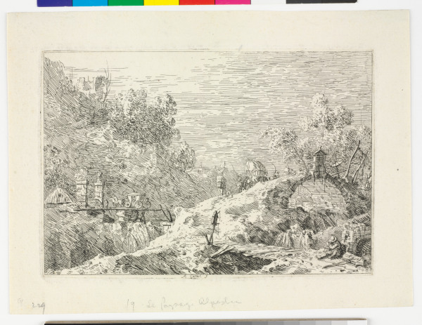 MOUNTAIN LANDSCAPE WITH FIVE BRIDGES
