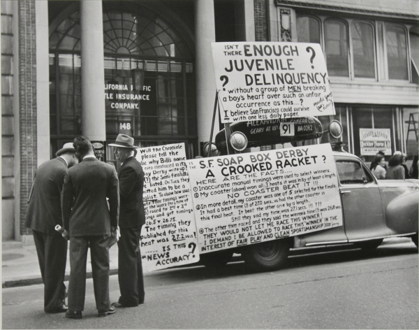 A FATHER QUESTIONS SOAP BOX DERBY'S 'CROOKED RACKET,' SAN FRANCISCO