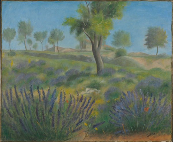 LANDSCAPE WITH LARKSPUR
