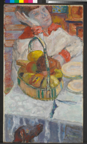 WOMAN WITH BASKET OF FRUIT