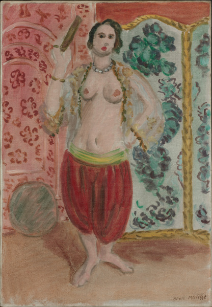 STANDING ODALISQUE, TAMBOURINE IN HER RIGHT HAND