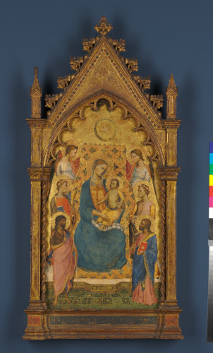 MADONNA AND CHILD ENTHRONED WITH TWO ANGELS AND FOUR SAINTS