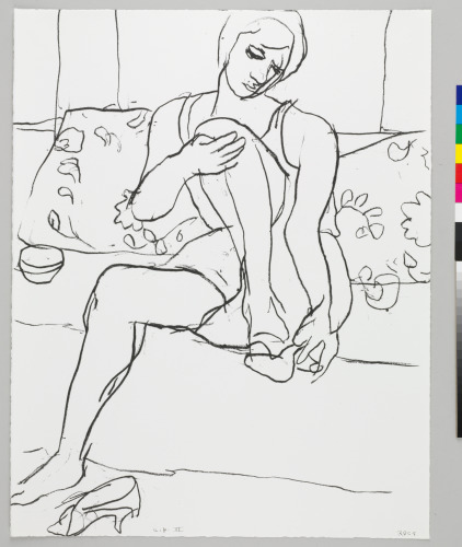 Seated Woman on Sofa