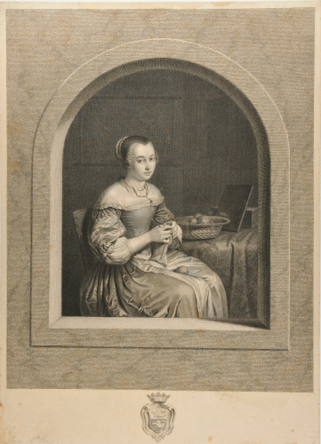 DUTCH WOMAN KNITTING