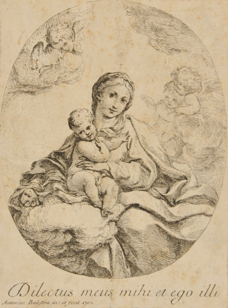THE VIRGIN AND CHILD IN THE CLOUDS (RECTO); FIGURES (VERSO)