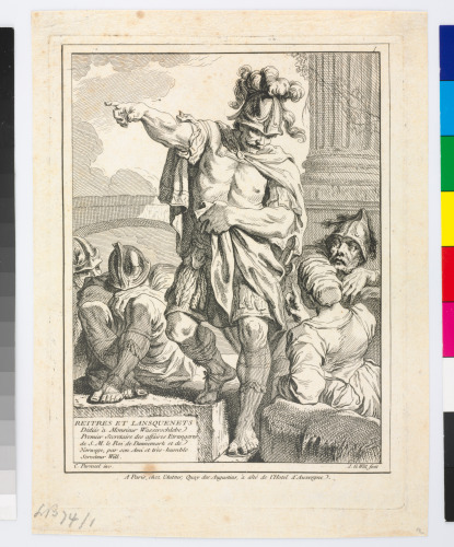 A Lasquenet, Standing and Pointing to the Left