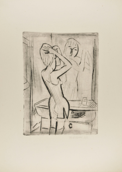 YOUNG GIRL WITH LOOKING GLASS