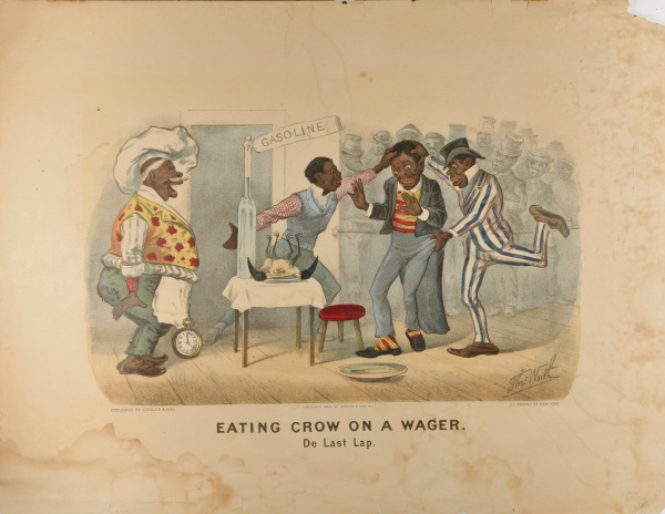 EATING CROW ON A WAGER. DE LAST LAP.